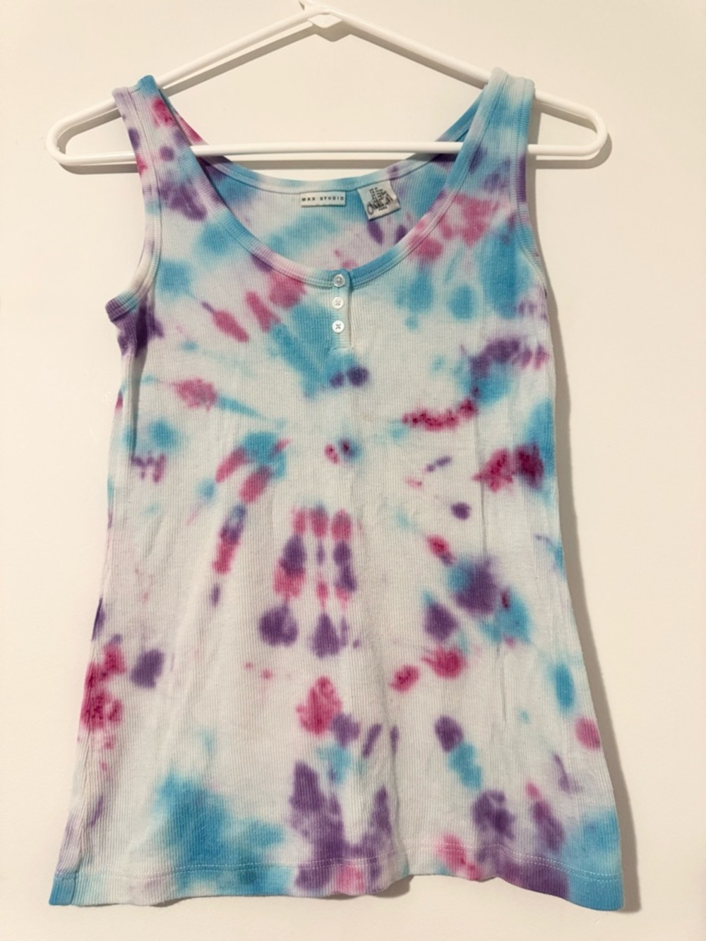 Max Studio Tie-Dye Ribbed Tank Top